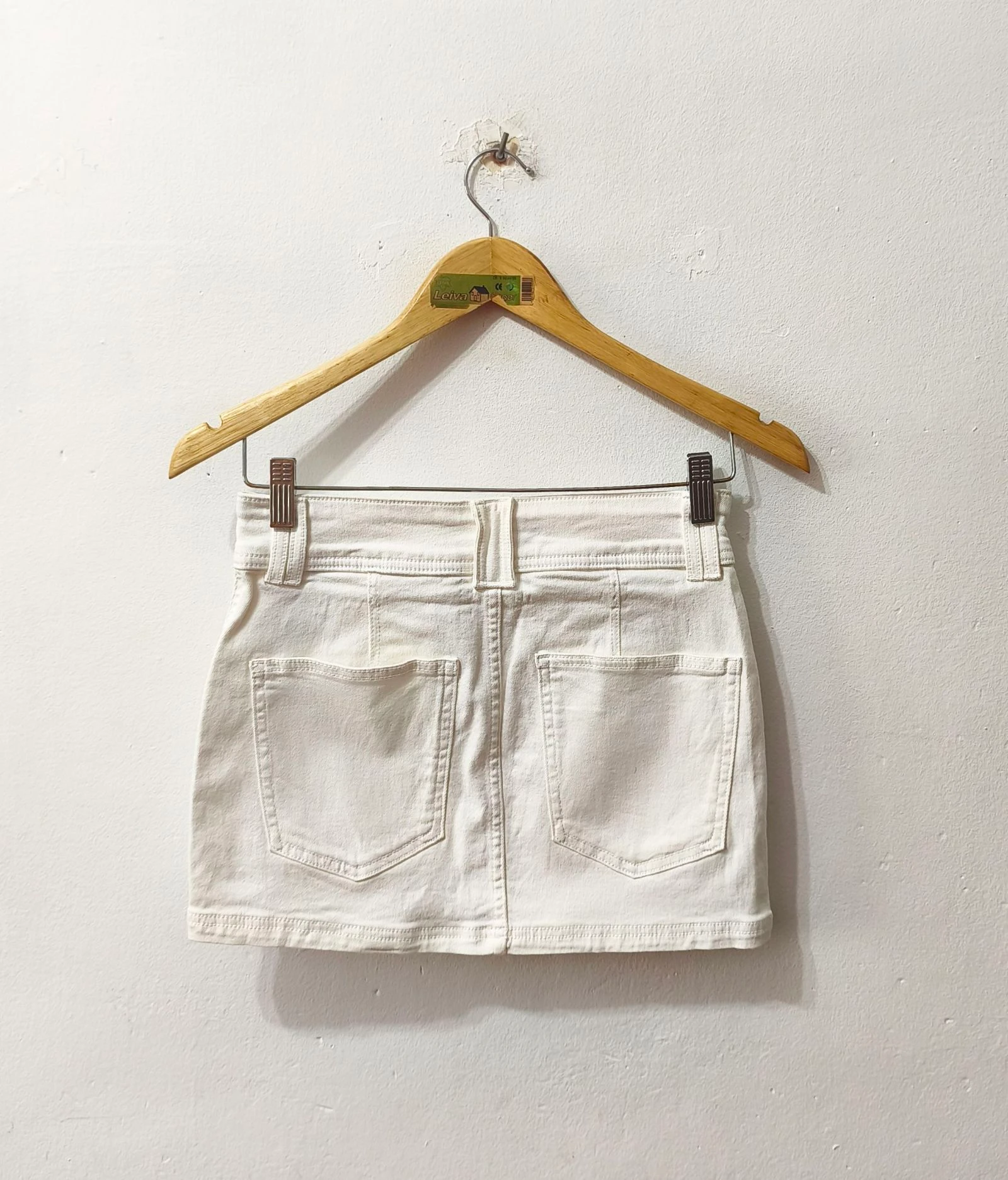 White Bershka women's denim skirt Size 36 – photo 2